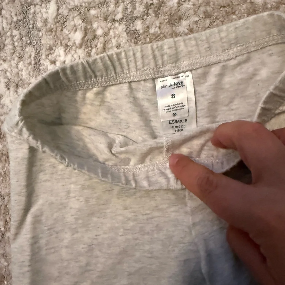Carter's Kids Light Heather Gray Biker Shorts size 8